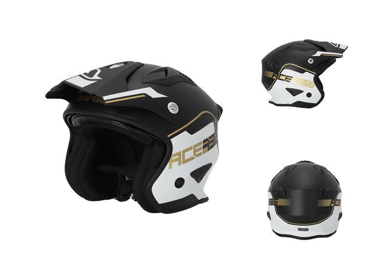 CASCO ACERBIS JET ARIA 2206 BLANCO NEGRO ORO L